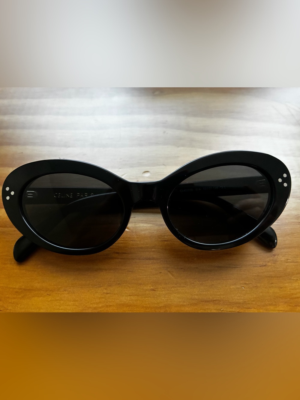 Celine Black Oval Women's Sunglasses - Picture 3 of 9